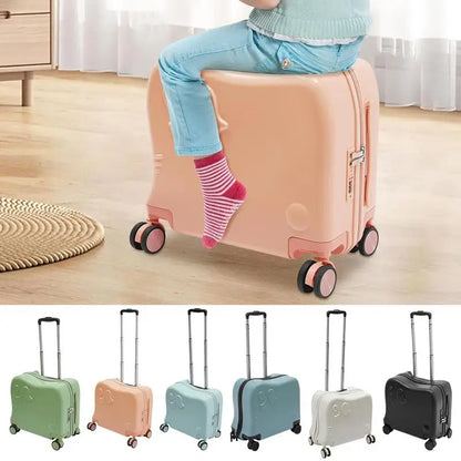 Adorable cartoon elephant kids luggage, perfect fun travel trolley for children's adventures. Bright & playful.