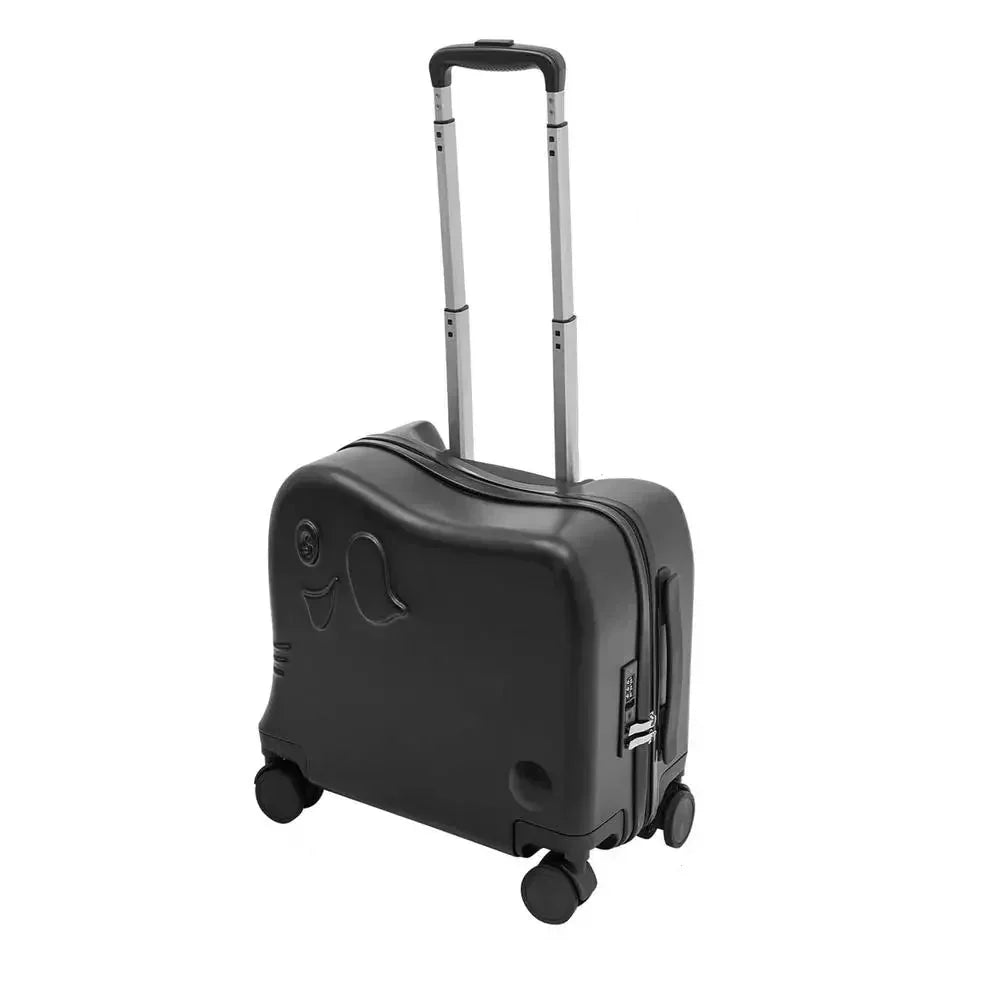Fun cartoon elephant kids suitcase, durable children's luggage. Ideal carry-on trolley for travel & adventure.