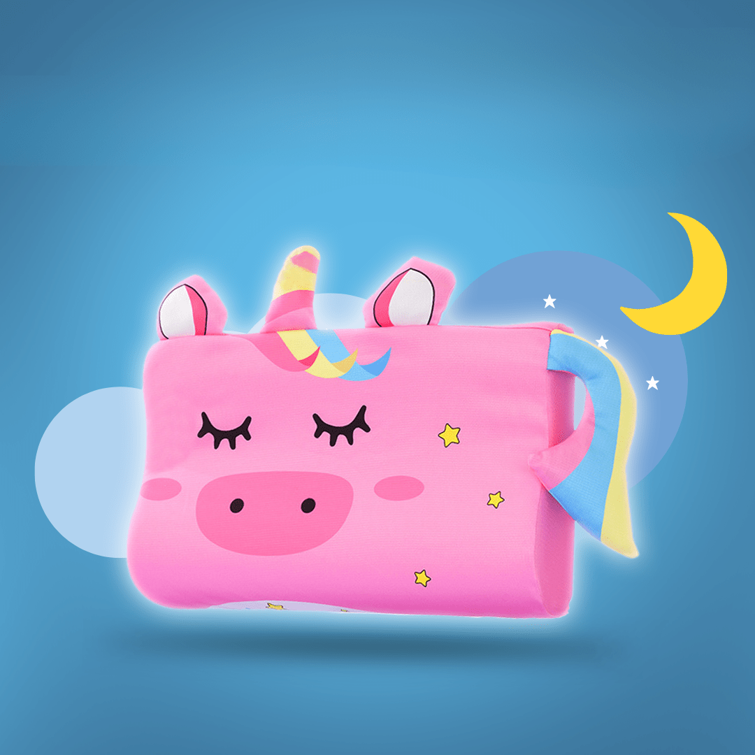 Healthy sleep solution: an ergonomic memory foam pillow specifically for children's neck support.