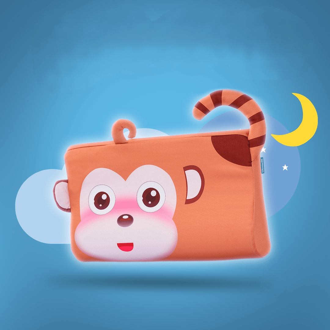 Animal pillow for kids, offering ergonomic neck support and comfort, ideal for travel or home.