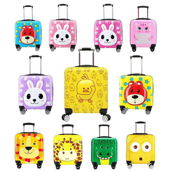 Children's hard-shell rolling suitcase, perfect kids luggage for fun travel & easy carry-on adventures.