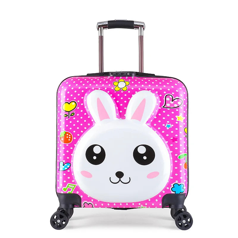 Premium hard-shell children's suitcase with fun animal art. Smooth-rolling kids luggage for easy travel.