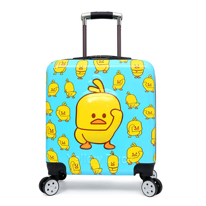 Cute panda animal design children's rolling suitcase. Durable hard-shell kids luggage for toddler travel.