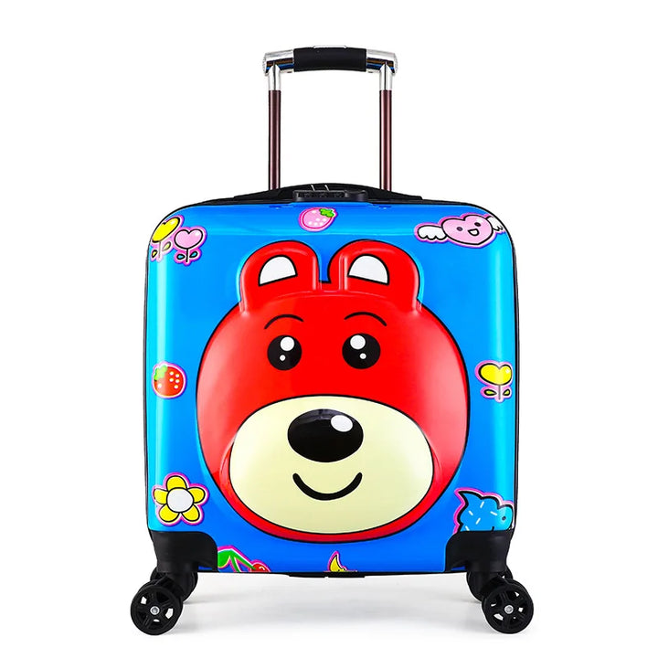 Easy-to-roll children's suitcase with fun animal designs. Lightweight hard-shell kids luggage for travel.