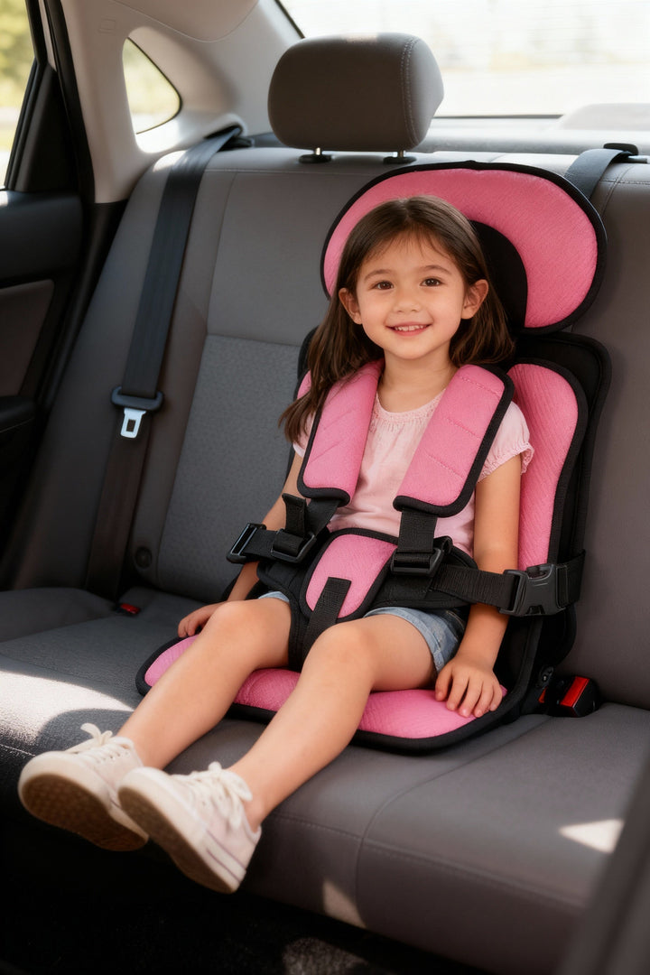 Versatile portable car seat booster with robust safety harness for infant & toddler travel.