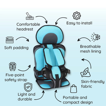Secure safety harness booster cushion for children. Essential baby & toddler car travel protection.