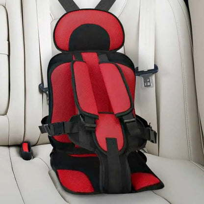 Secure kids' travel booster seat cushion with safety harness. Toddler car protection & comfort.
