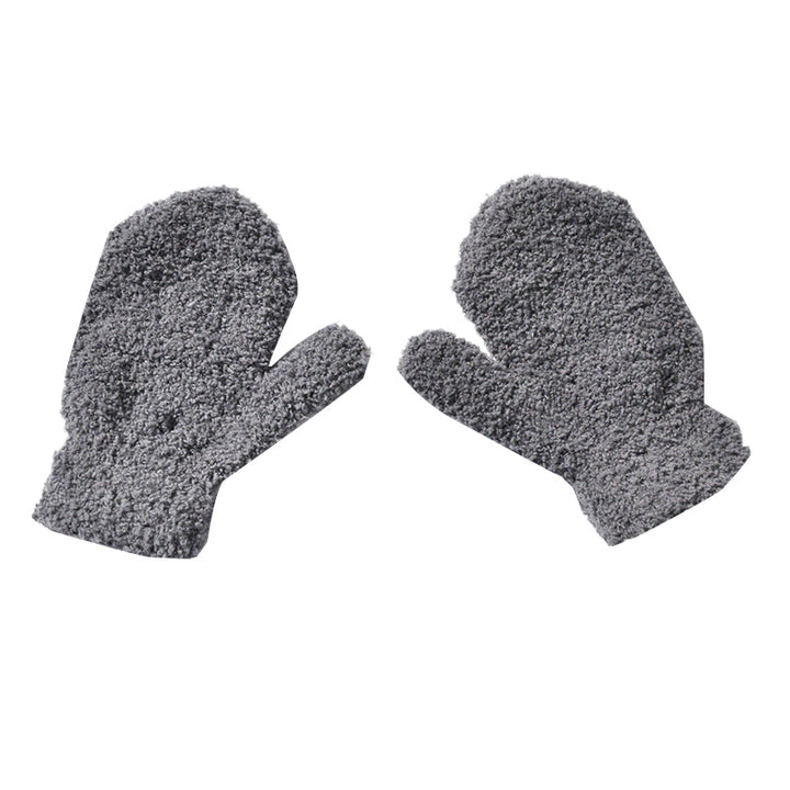 Warm winter mittens for children, thick plush fleece for skiing, sledding, and cold weather fun.