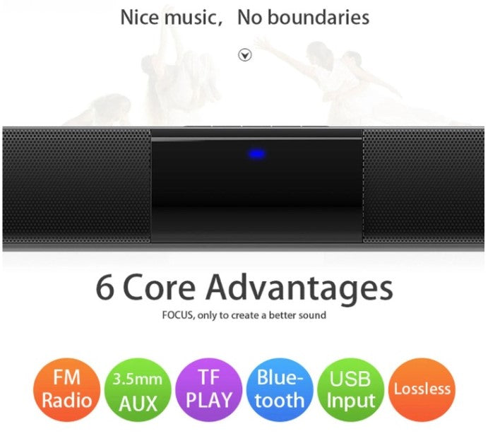 Wireless Bluetooth soundbar stereo speaker system. CineWave audio for immersive home theater & media playback.