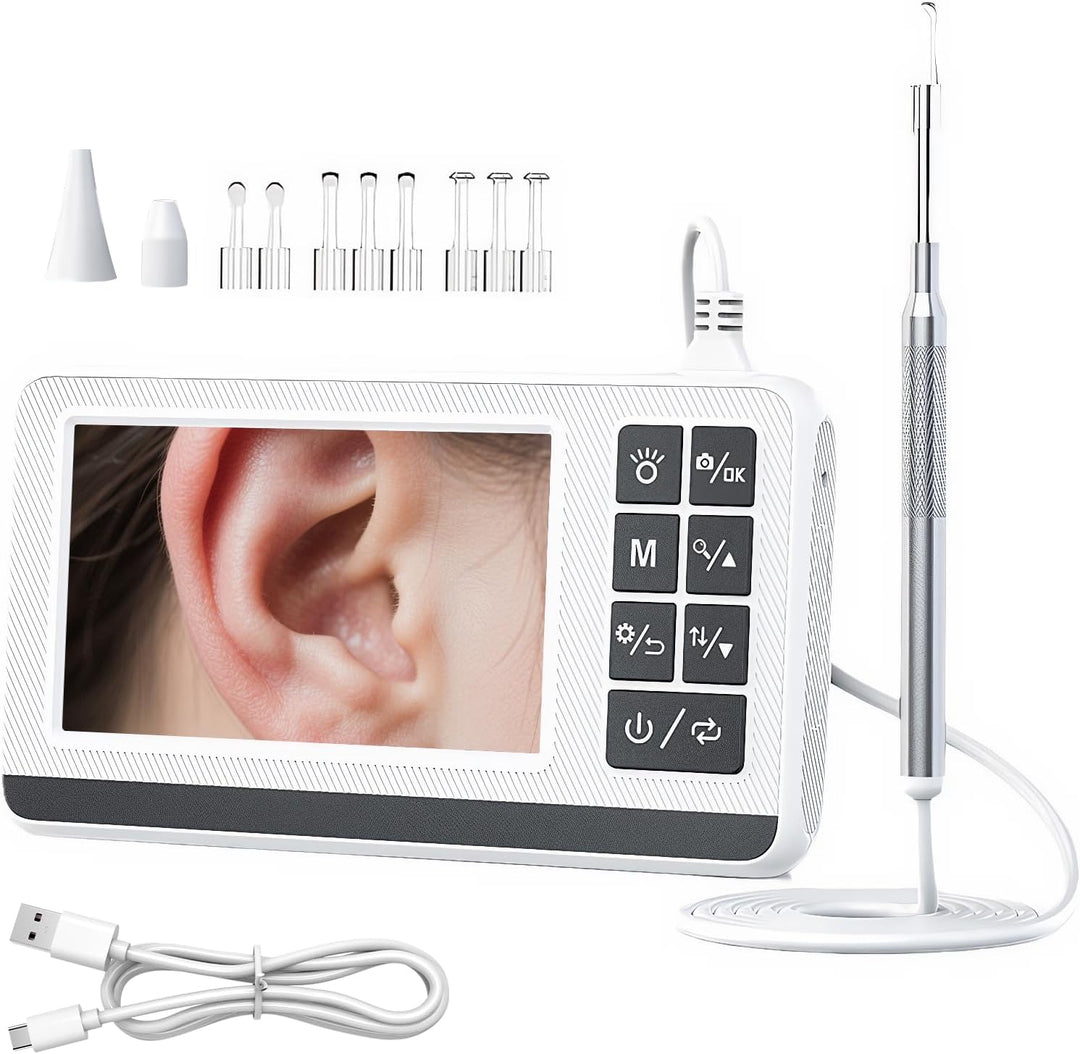 Claryon ear cleaning otoscope with HD camera, 4.3-inch screen & 3.9mm lens for safe wax removal.