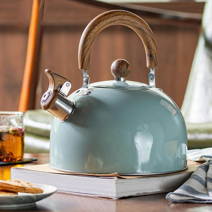 Classic 3L stainless steel whistling kettle for stovetop. Heats water quickly for tea & coffee. Essential kitchenware.