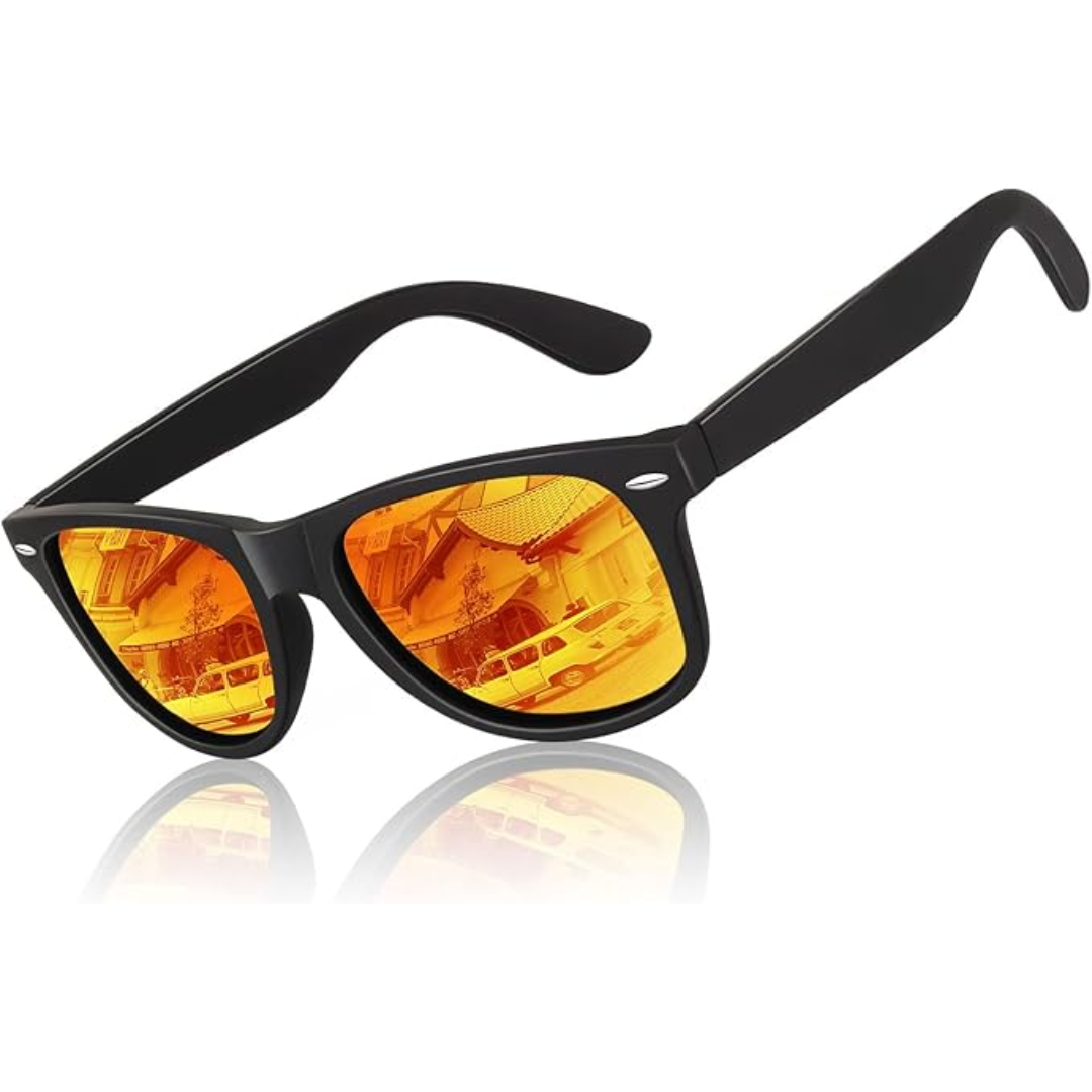 Men's stylish 80s retro polarized sunglasses, classic design with UV400 protection & glare reduction.