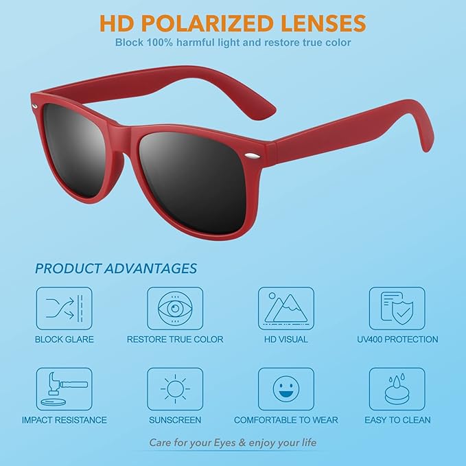 Women's fashionable 80s polarized sunglasses, lightweight with UV400 protection & glare reduction.