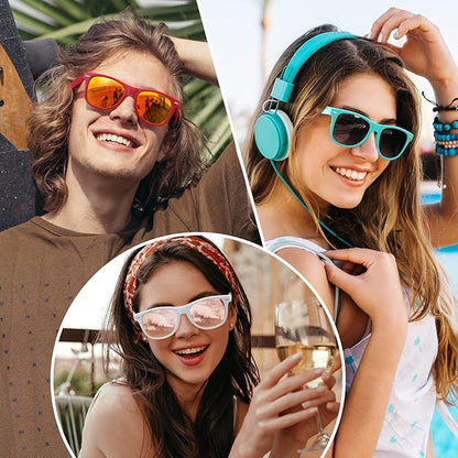 Durable 80s retro polarized sunglasses, unisex design, offering UV400 protection & comfortable glare reduction.