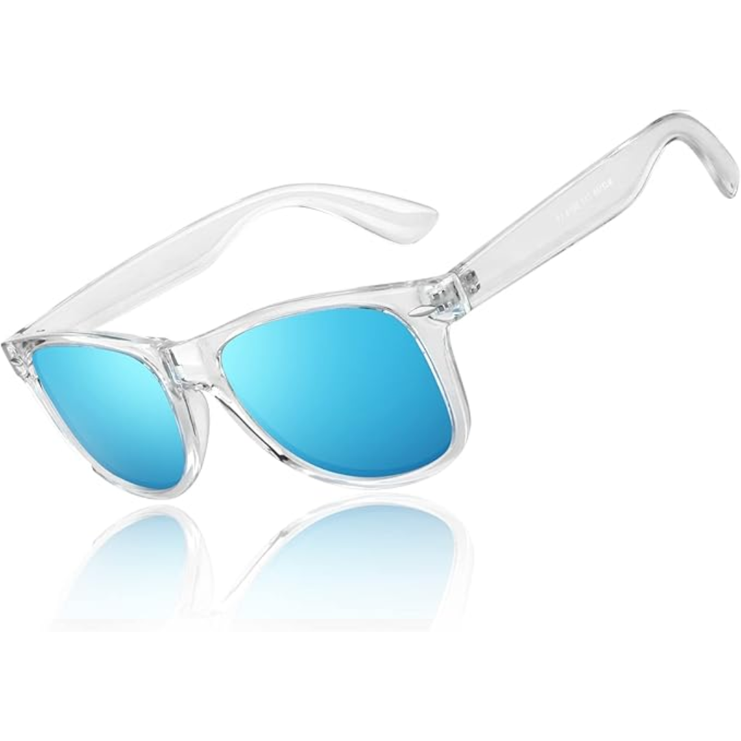 Stylish unisex 80s polarized sunglasses with UV400 protection, perfect for outdoor activities & fashion.