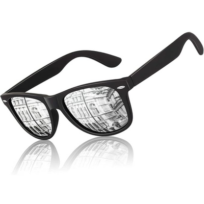 Lightweight 80s retro polarized sunglasses for men and women, ensuring UV400 protection & comfort.