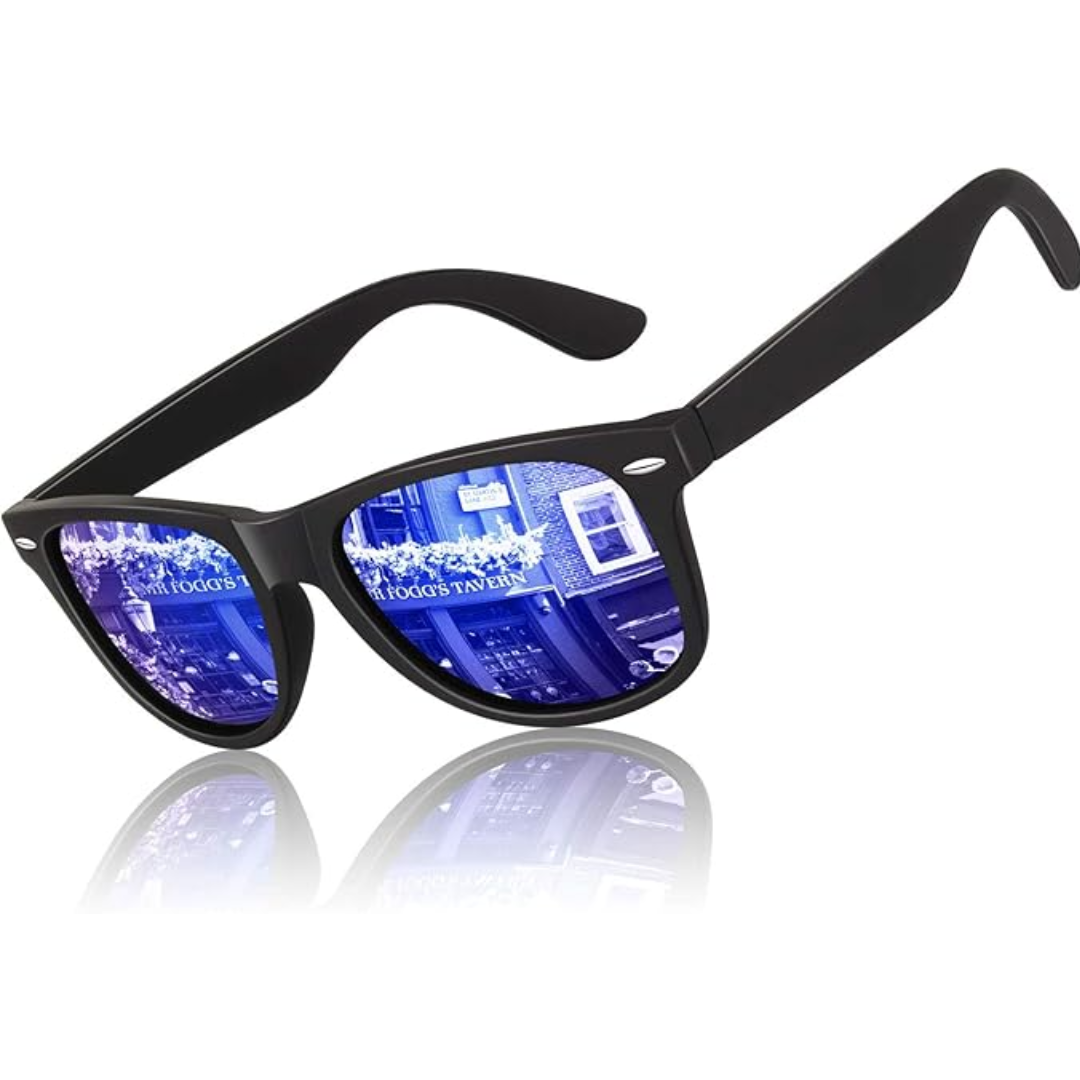 Retro 80s sunglasses with polarized lenses, offering superior glare reduction & UV400 protection. Unisex.