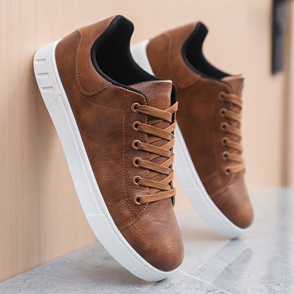 Detailed view of men's classic dress shoes, showing fine stitching & quality. Perfect formal & office footwear.