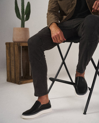 Premium men's leather slip-on shoes, designed for all-day comfort and casual elegance.