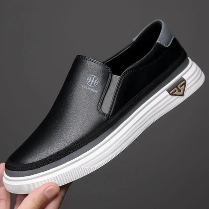 High-quality men's classic leather slip-on loafers, providing durable comfort for any casual occasion.