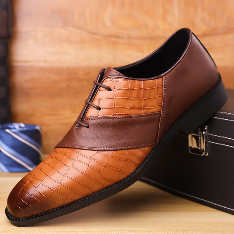 Classic black Lucente men's Oxford dress shoes, perfect for formal business attire & elegant events.