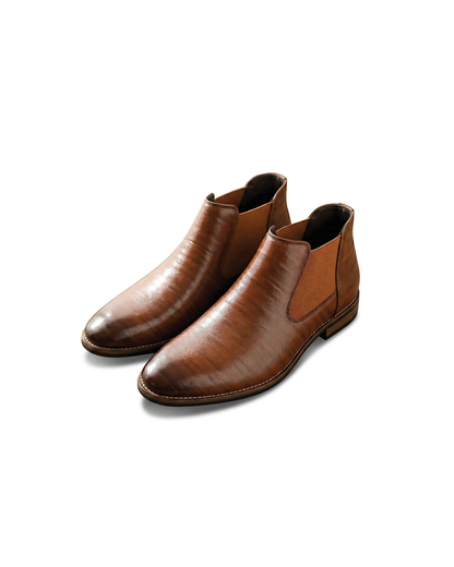 Classic black men's leather Chelsea boots, sleek slip-on design for urban style and mens fashion.