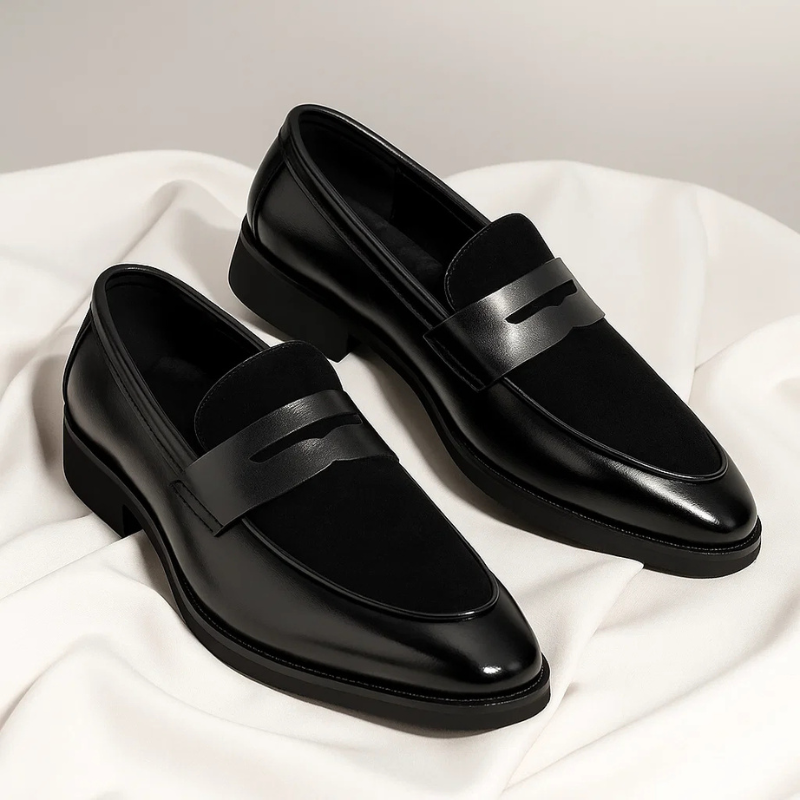 Everyday men's footwear: blue classic penny loafers for a smart casual look and comfortable wear.