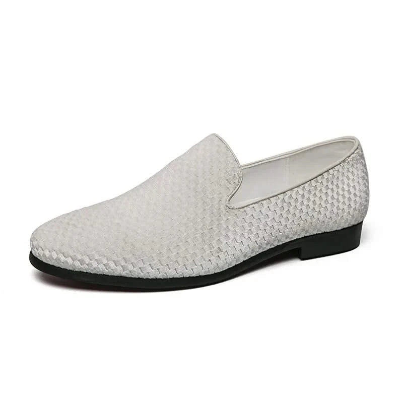 Men's elegant blue slip-on loafers, comfortable & stylish everyday footwear.