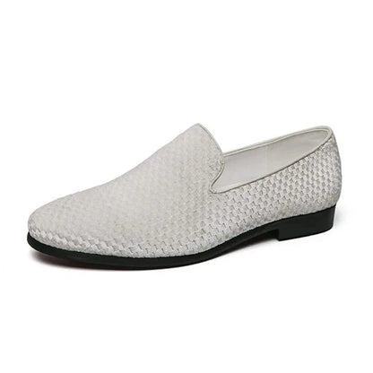 Men's elegant blue slip-on loafers, comfortable & stylish everyday footwear.