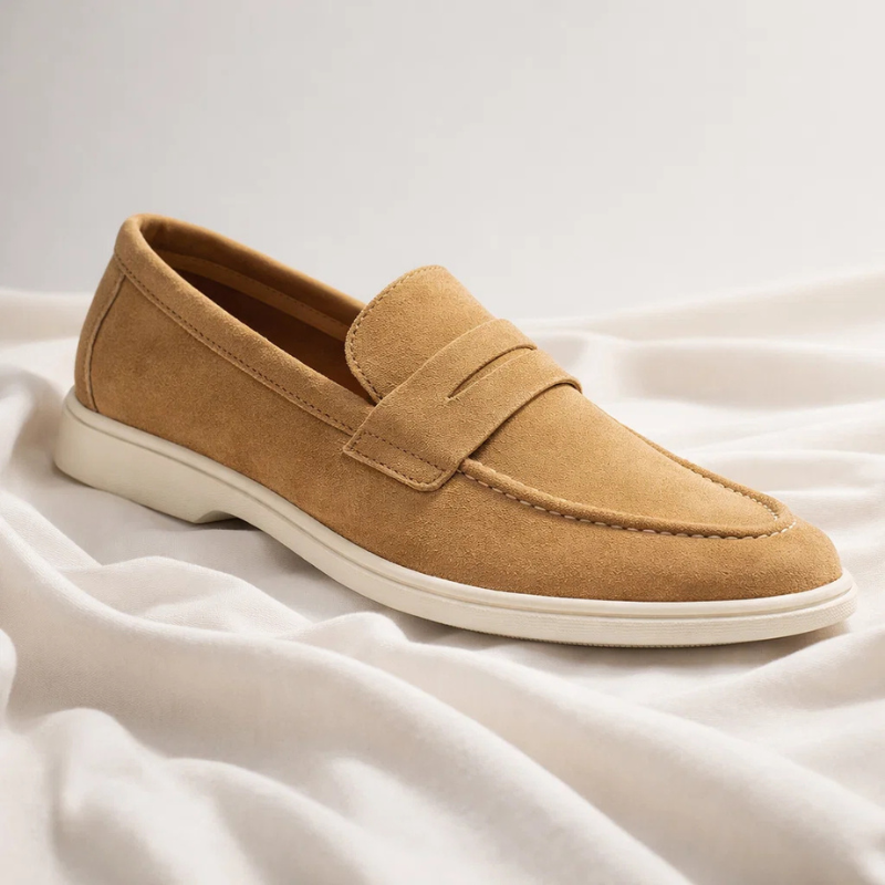 High-quality men's penny loafers, classic design with comfortable fit for casual and dress shoe style.