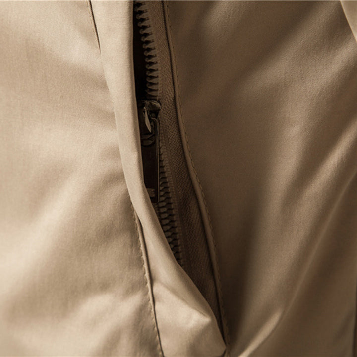 Men's fashionable bomber jacket, classic design, ribbed trim, comfortable slim fit. Perfect fall fashion outerwear.