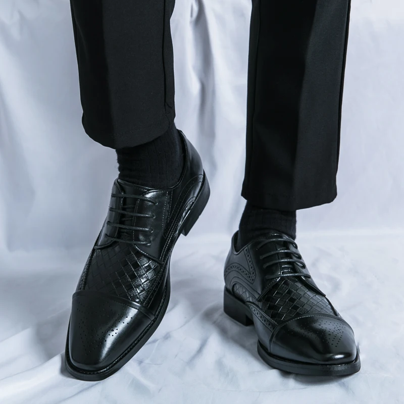 Classic men's brogue dress shoes. Elegant detailing, comfortable lace-up oxford style for events.