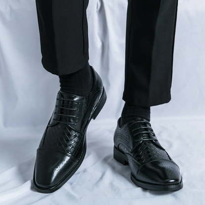 Classic men's brogue dress shoes. Elegant detailing, comfortable lace-up oxford style for events.