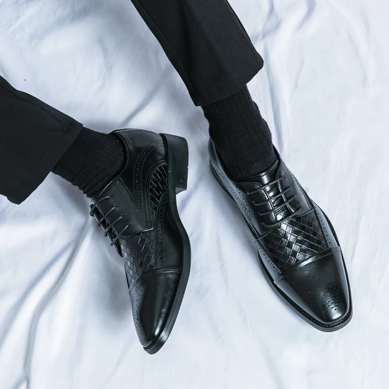 Men's classic brogue oxfords. Elegant dress shoes with detailing, perfect for formal fashion.