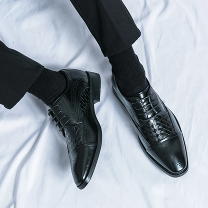 Men's classic brogue oxfords. Elegant dress shoes with detailing, perfect for formal fashion.