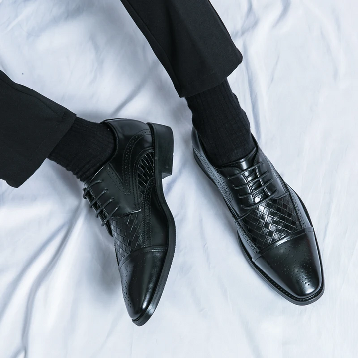 Men's classic brogue oxfords. Elegant dress shoes with detailing, perfect for formal fashion.