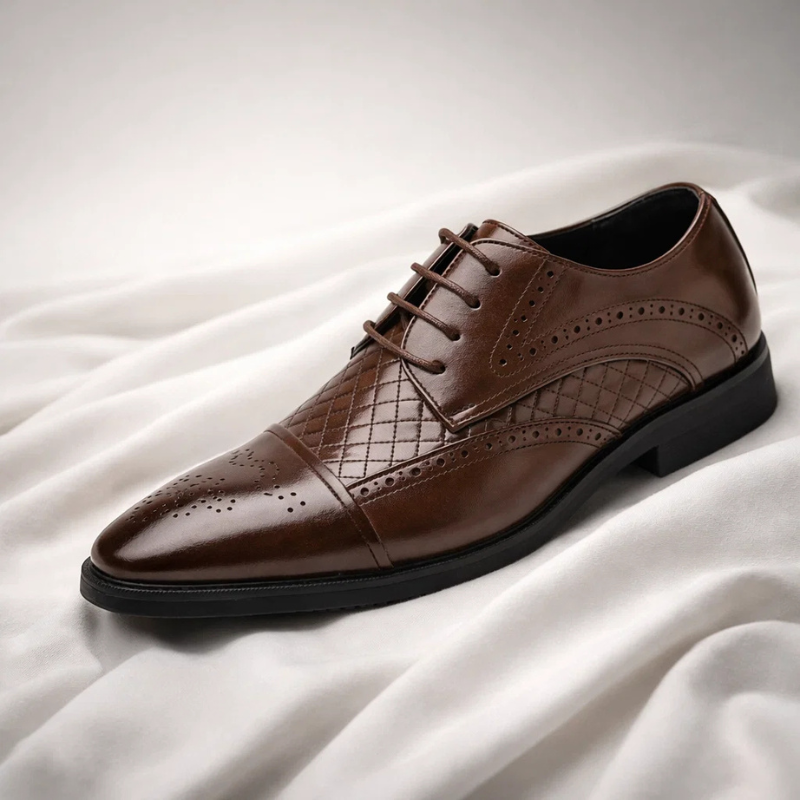 Classic lace-up brogue shoes for men. Elegant oxford style, perfect for formal wear & comfort.