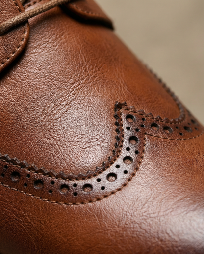 Durable men's lace-up oxford brogue shoes for business, office, and formal occasions. Comfortable footwear.