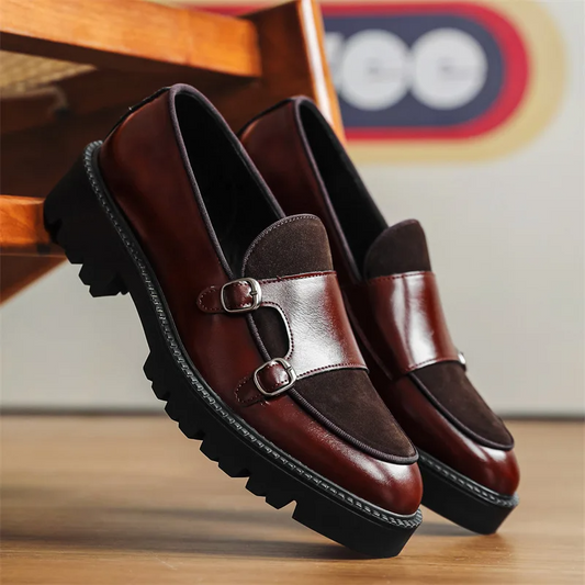 Classic men's brown monk strap loafers, perfect for versatile style and all-day comfort.