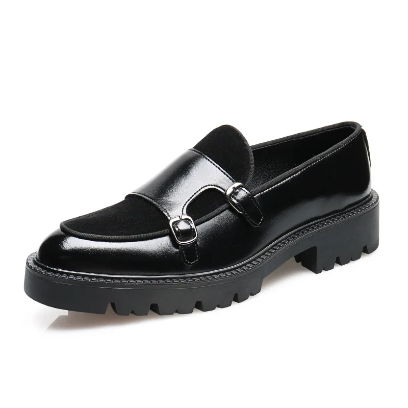 Detailed buckle on a men's classic monk strap loafer, emphasizing quality and timeless style.