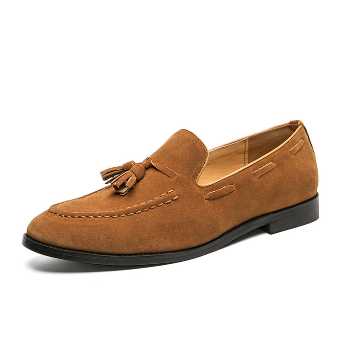 Refined men's classic dress loafers, black slip-on shoes for formal events, offering sophisticated menswear style.