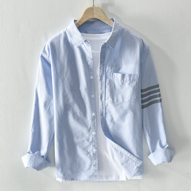 Classic men's button-up shirt in a versatile long-sleeve design, perfect for everyday casual style.