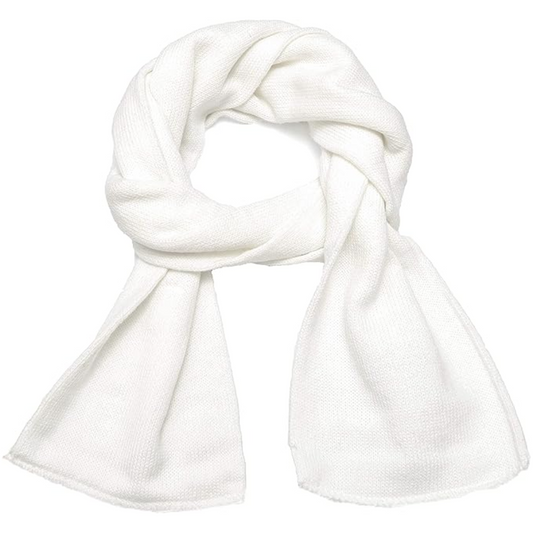 Classic men's double layer knit winter scarf, warm acrylic neck warmer for cold weather.