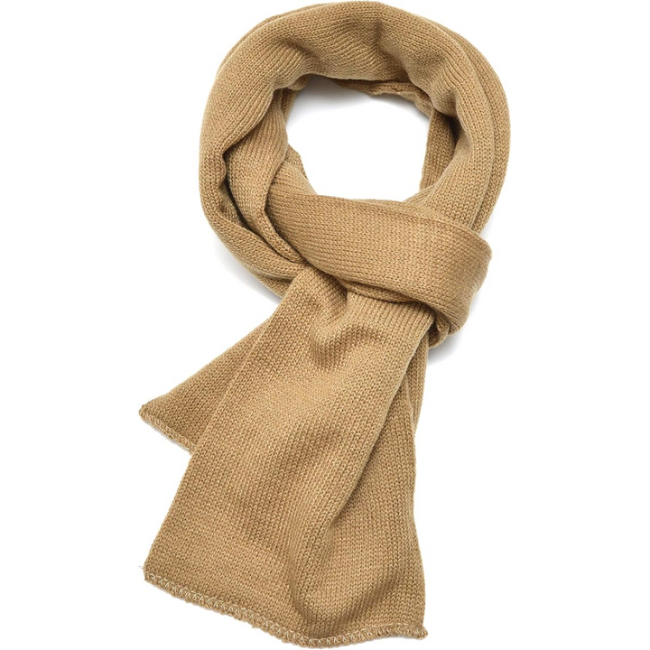 Essential men's double layer knit scarf, acrylic, great for winter warmth & a stylish look.