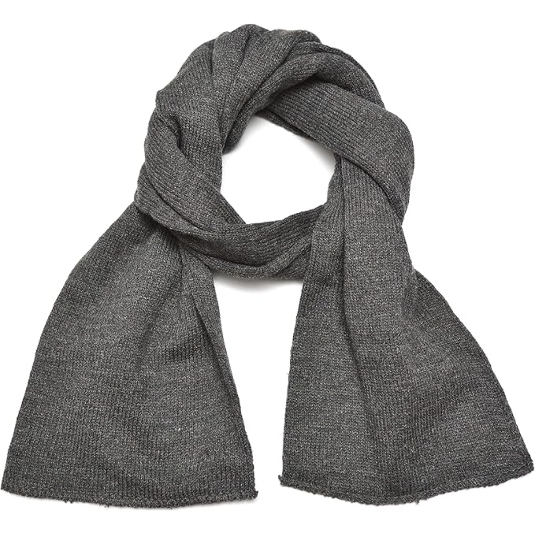 Practical men's warm knit scarf, double layer design, an ideal winter accessory & neck warmer.