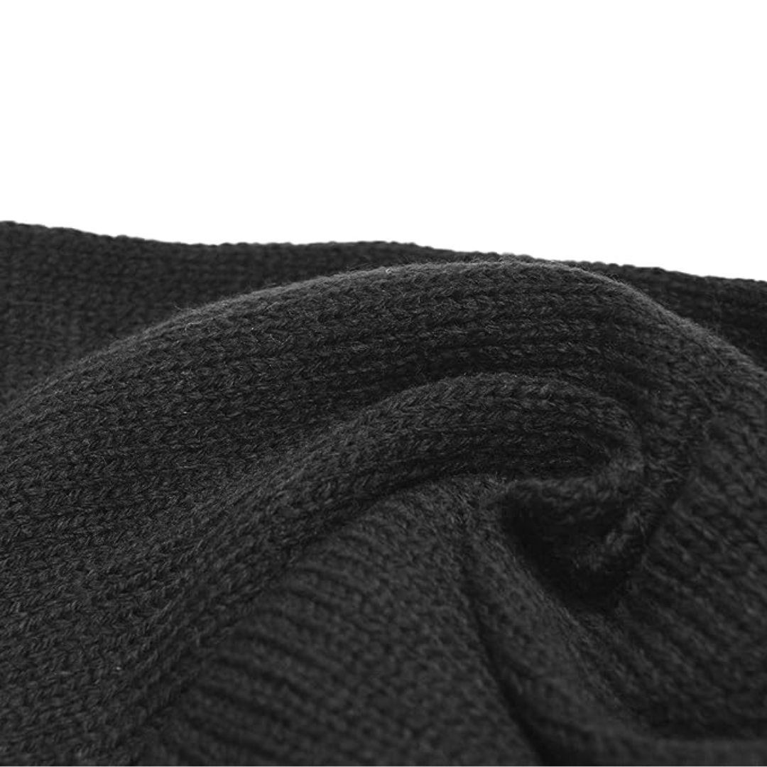 Classic men's warm double layer knit scarf, perfect for cold weather fashion & warmth.