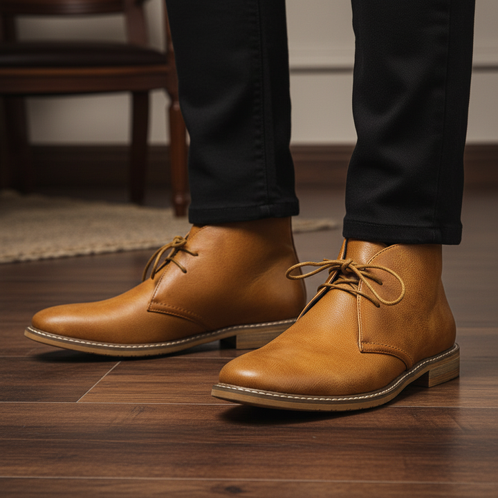 Classic men's dress shoes in leather, timeless style & durable design for formal or casual wear.