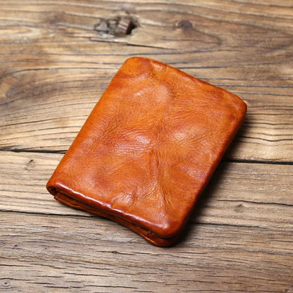 Classic full-grain leather bifold wallet for men, highly durable and ideal for everyday use.