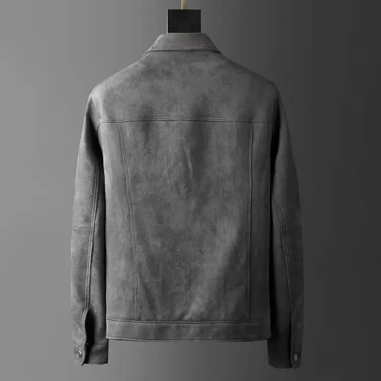 Versatile gray men's Harrington jacket. Classic lightweight outerwear for modern men's fashion.