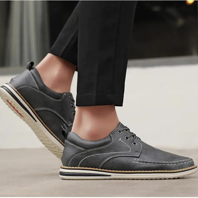 Men's stylish brown moc toe oxfords, combining classic design with versatile appeal.